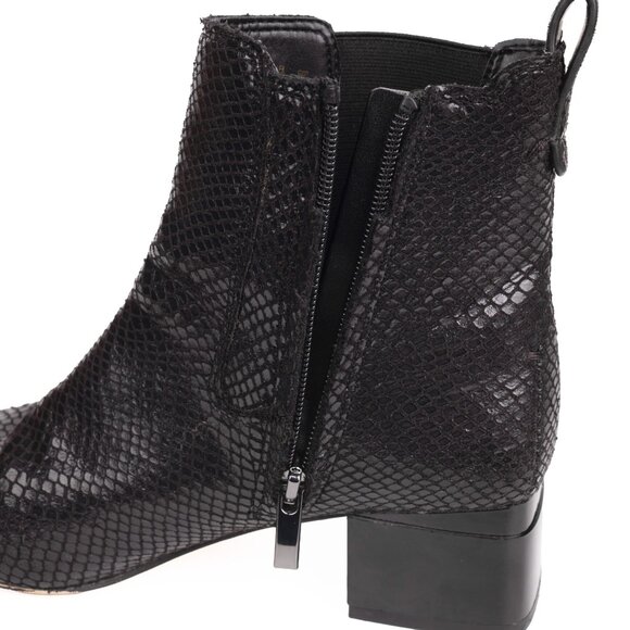 Franco Sarto “Wandi” Black Faux Snakeskin Block Heel Boots | Women’s 6 M - Picture 8 of 11